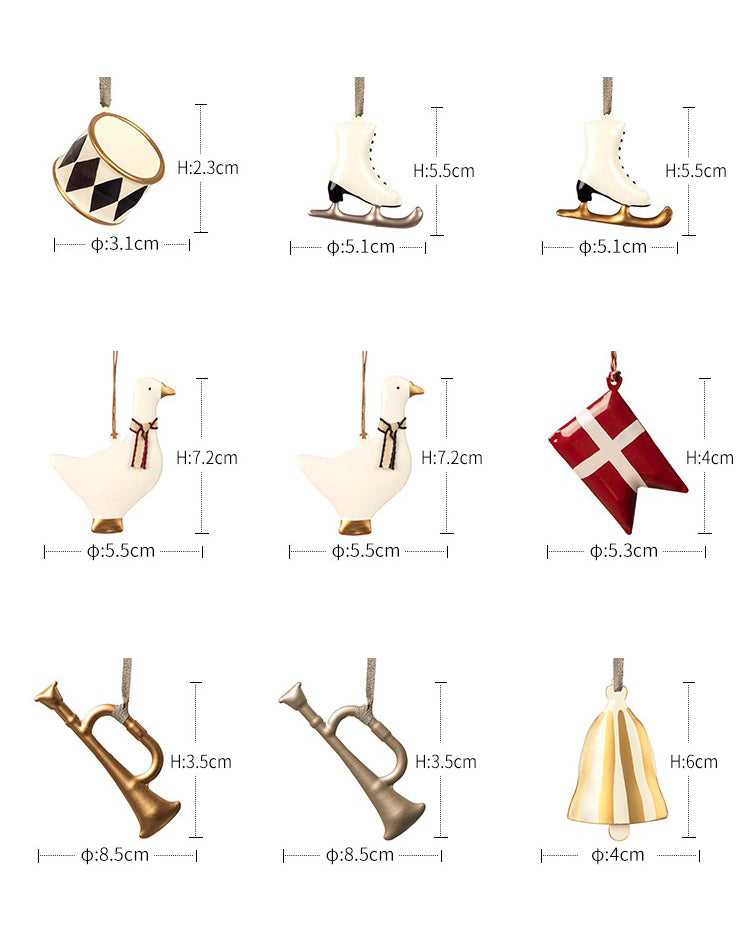 Christmas Ornaments - Star Set 2 pcs Metal Double Sided Crafts