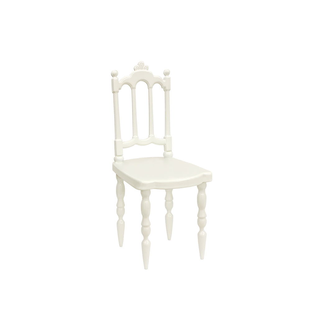 1:6 scale metal coffee chair detail for dollhouse porch, balcony and boutique displays