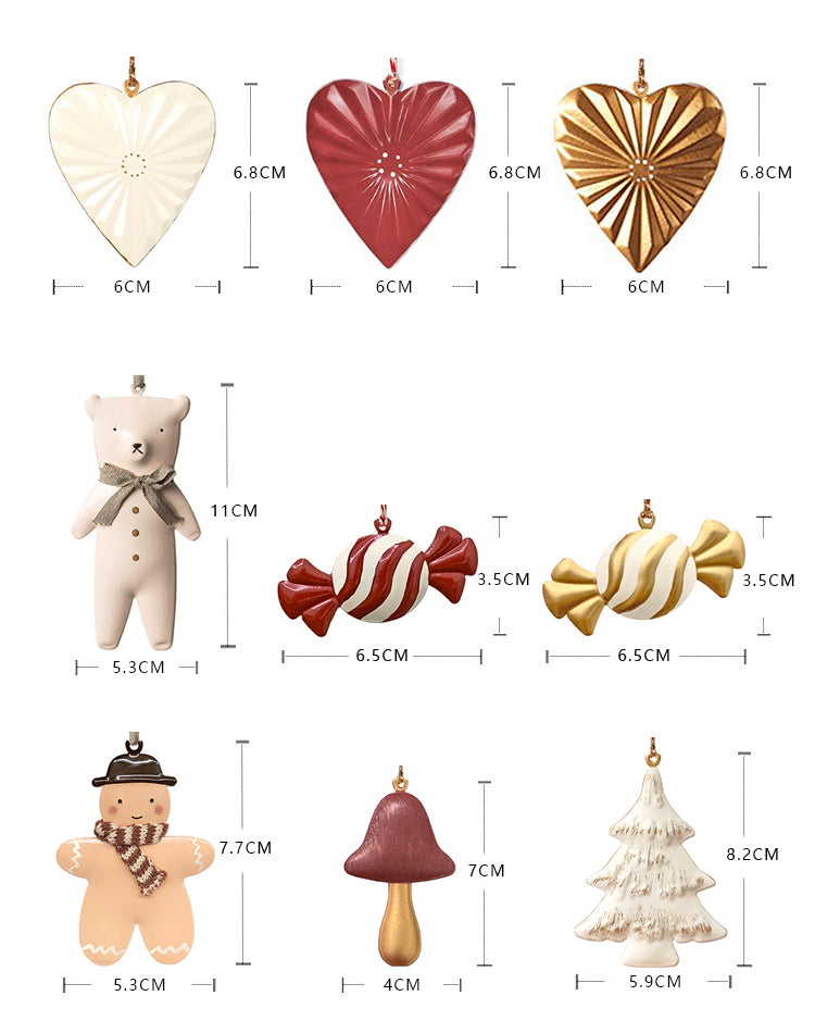 Christmas Ornaments - Star Set 2 pcs Metal Double Sided Crafts