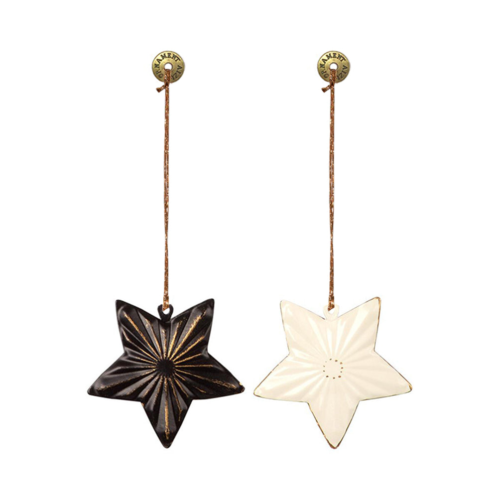 Christmas Ornaments - Star Set 2 pcs Metal Double Sided Crafts