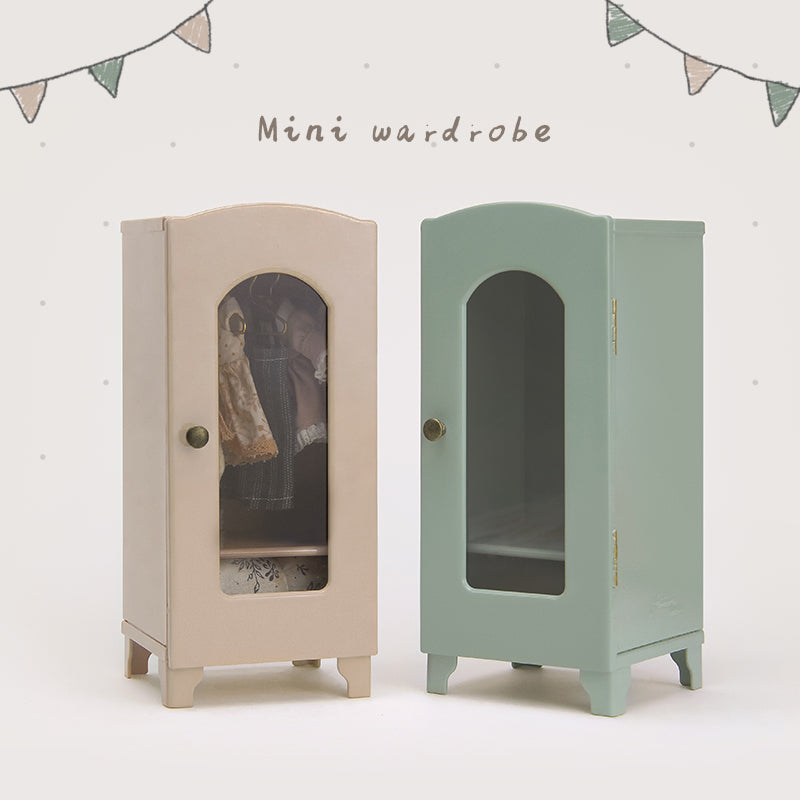 Mini Cabinet Dollhouse - Light Green 1/12 Scale Dollhouse Miniature