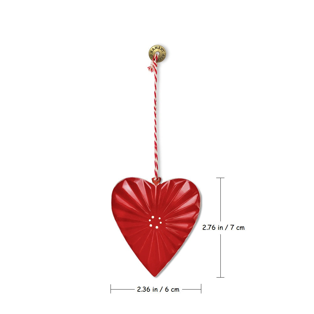 Christmas Ornaments - Heart Metal Double Sided Crafts - miniature metal Christmas ornament in metal, view 2