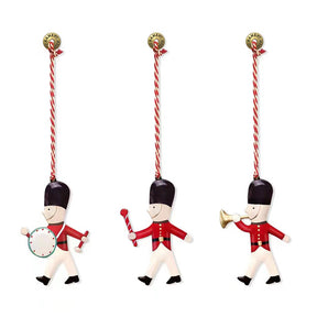 Christmas Ornaments - Guard White Set 3 Pcs Metal Double Sided Crafts