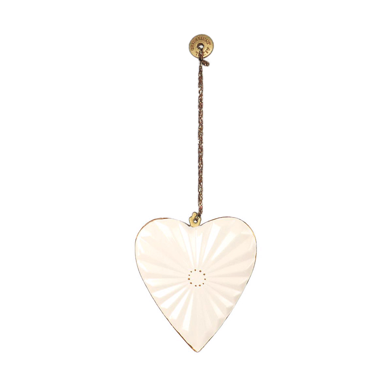 Christmas Ornaments - White Heart Metal Double Sided Crafts
