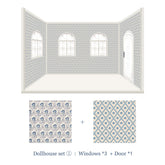 Dollhouse Set #1-Three Walls -Double Sides Different Wallpapers 1/6 sacle