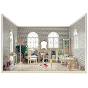 Dollhouse Set #1-Three Walls -Double Sides Different Wallpapers 1/6 sacle