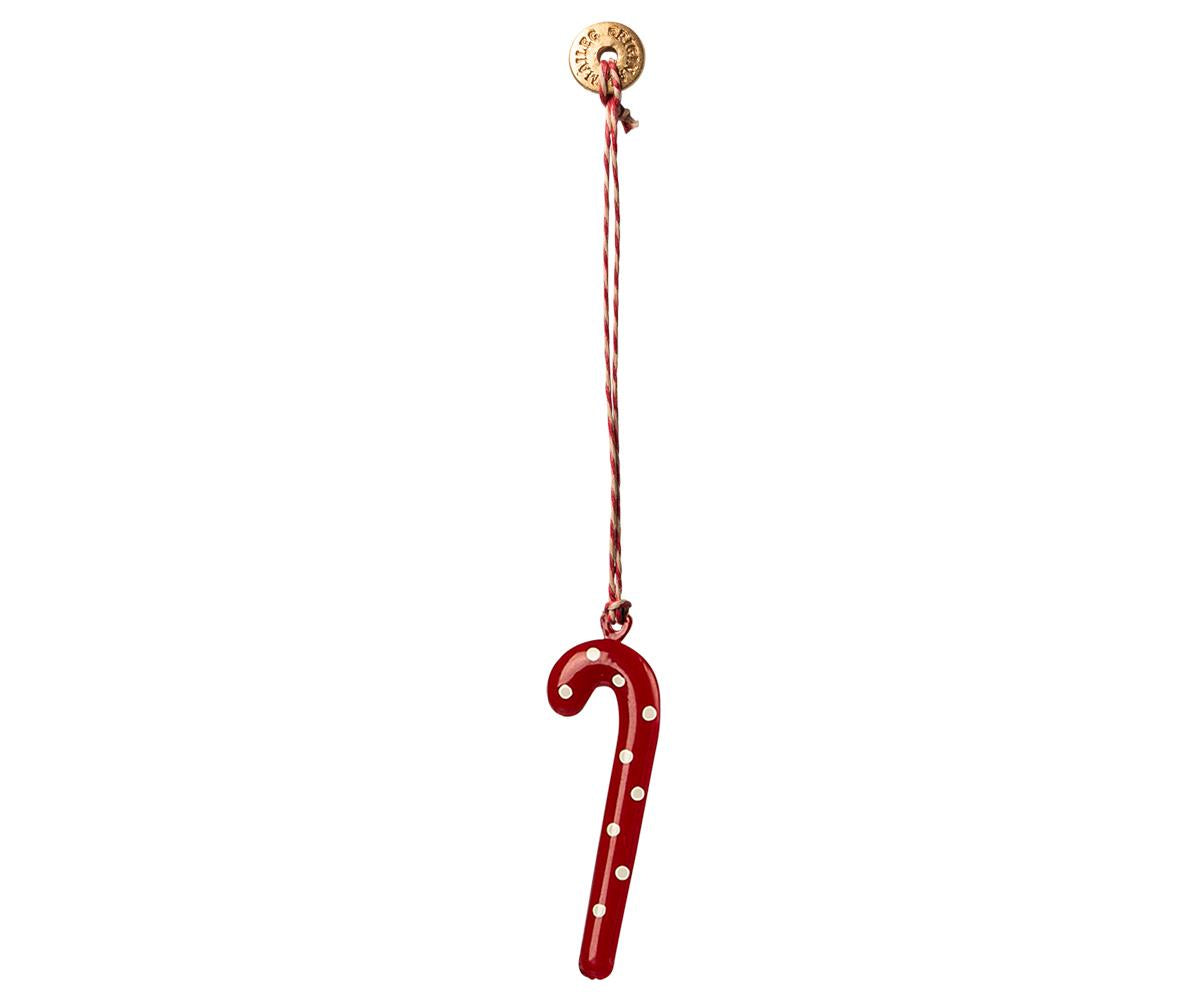 Christmas Ornaments-Double Sided Metal Cane with Dot hanging decoration