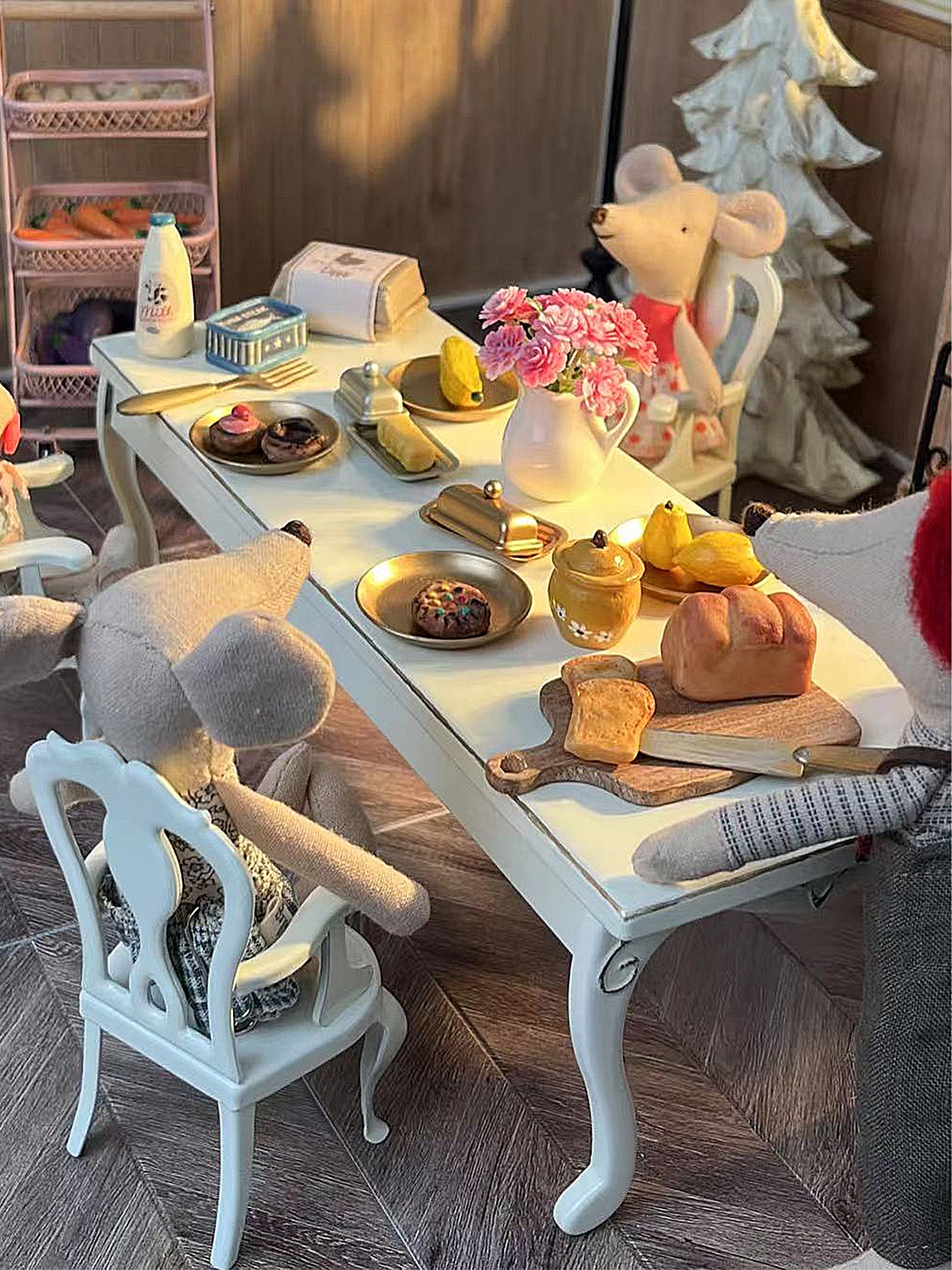 1:12 Retro Long Table & Princess Chairs | Aizulhomey- 1:6 & 1:12