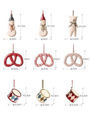 Christmas Ornaments - Red Set 6Pcs Metal Double Sided Crafts