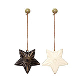 Christmas Ornaments -  Star Set 2 pcs  Metal Double Sided Crafts