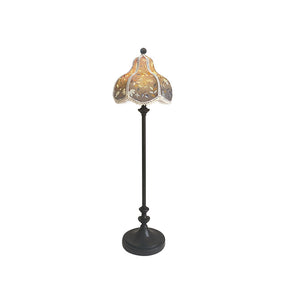 Romantic Vintage Floor Lamp with Light - Black 1/6 Dollhouse Miniature Furniture