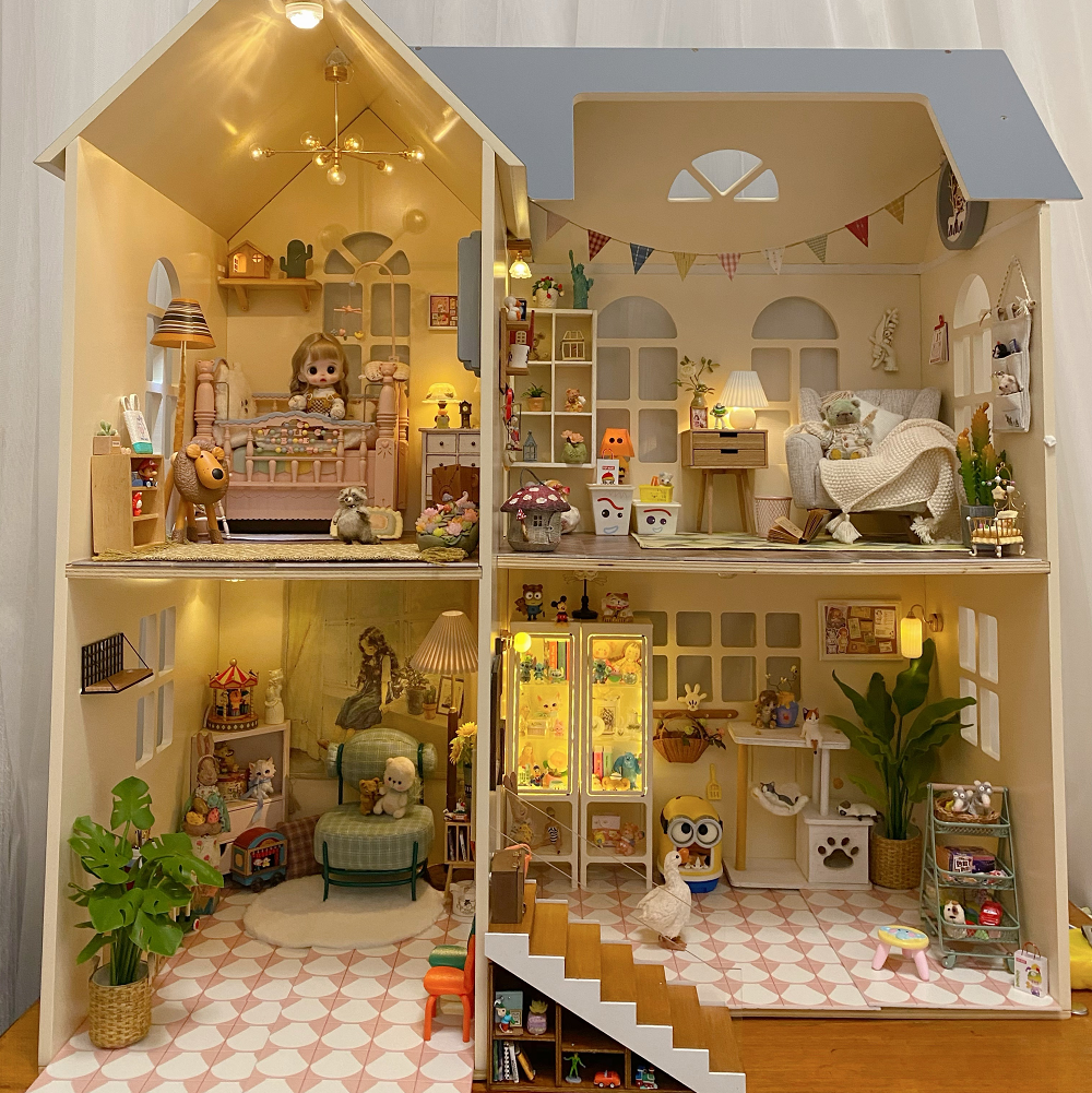 Candy Sofa Dollhouse - Green Checkered 1/6 Scale Dollhouse Miniature