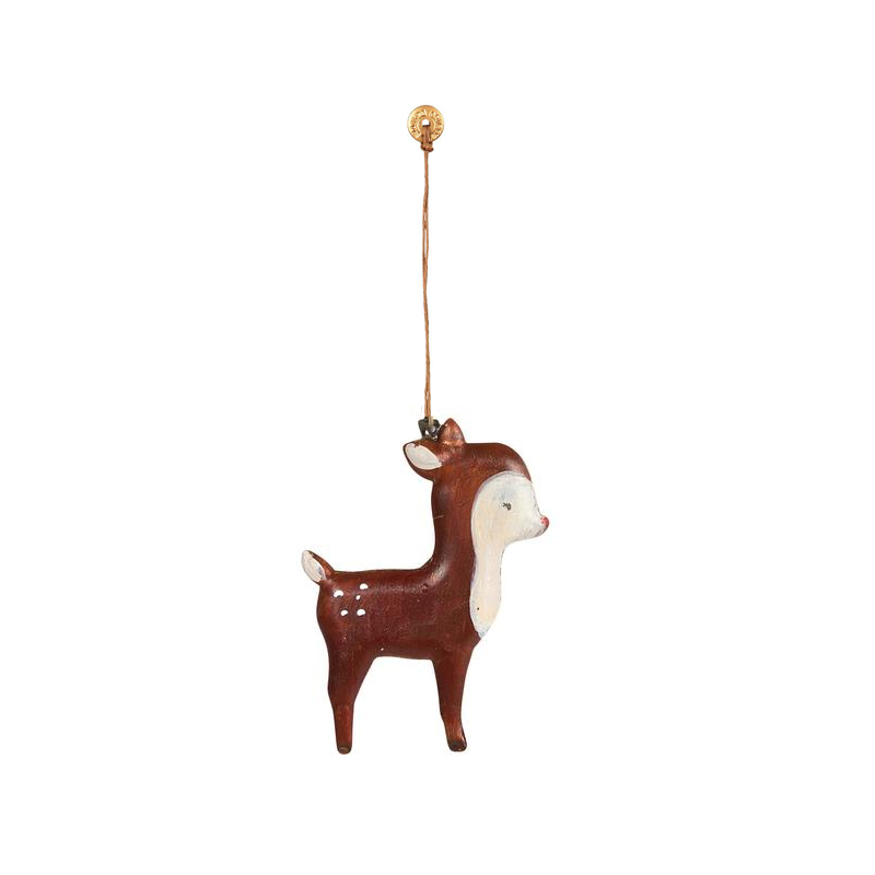 クリスマスオーナメント-両面金属鹿、動物ペンダント吊り下げ装飾