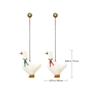 2022 Christmas Ornaments - Goose Set 2 Pcs Metal Double Sided Crafts