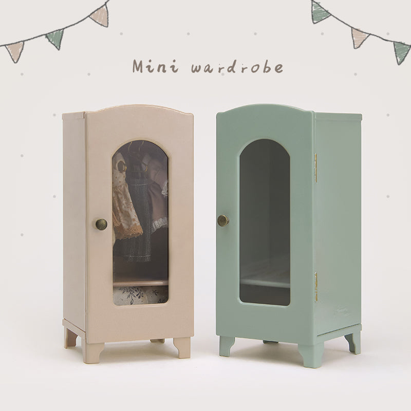 Mini Cabinet Dollhouse - Light Green 1/12 Scale Dollhouse Miniature