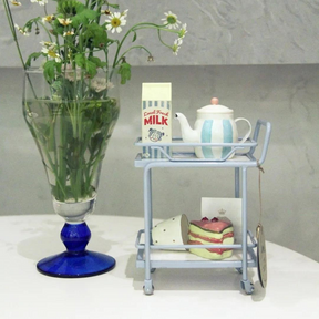 Sweet Trolley Dollhouse - Grey Blue 1/6 Scale Dollhouse Miniature