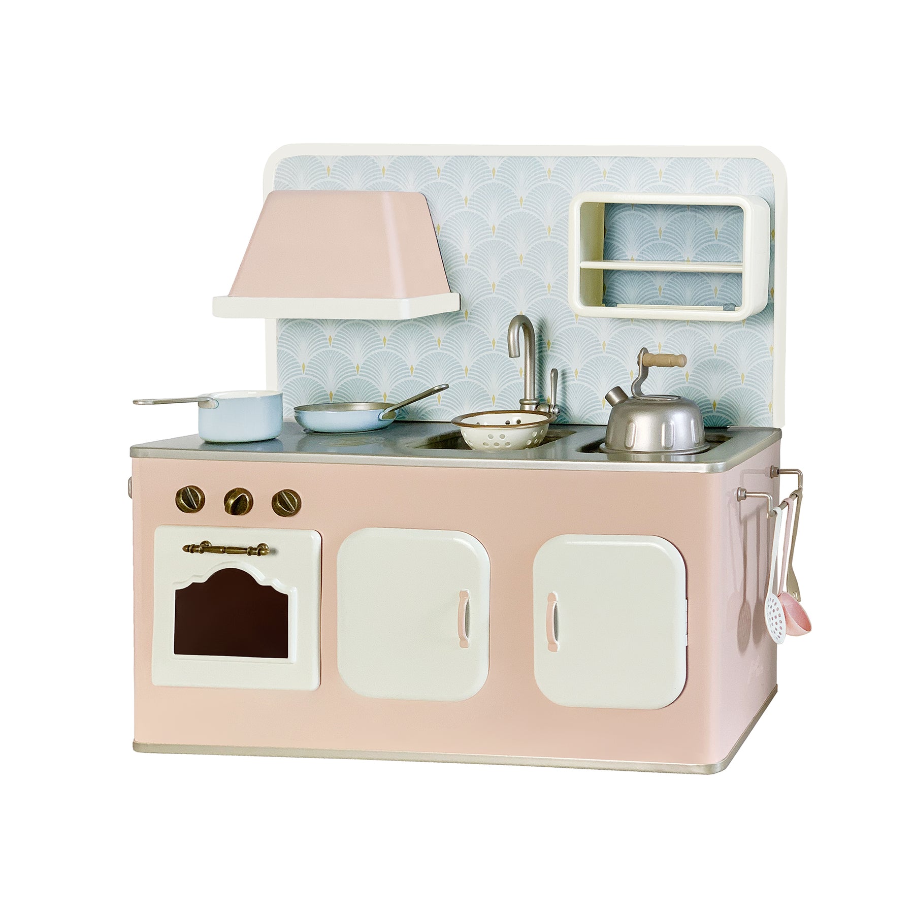 Kitchen Toy Set 8 pcs -Pink & Blue 1/6 scale Dollhouse Miniature