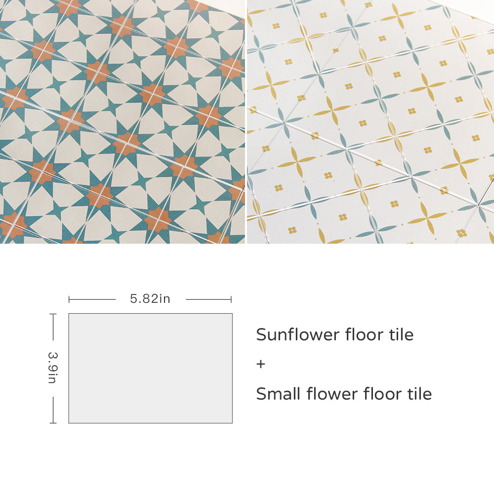 Double Side Floor-Flower Floor Tile Dollhouse Miniature