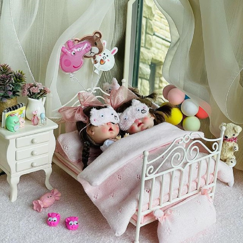 Bedside Cupboard Dollhouse -Circular 1/6 Scale 1/12 Scale Dollhouse Miniature