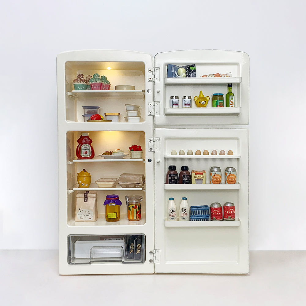 冷蔵庫食品セット 9 個ドールハウス - 1/6 スケールドールハウスミニチュア