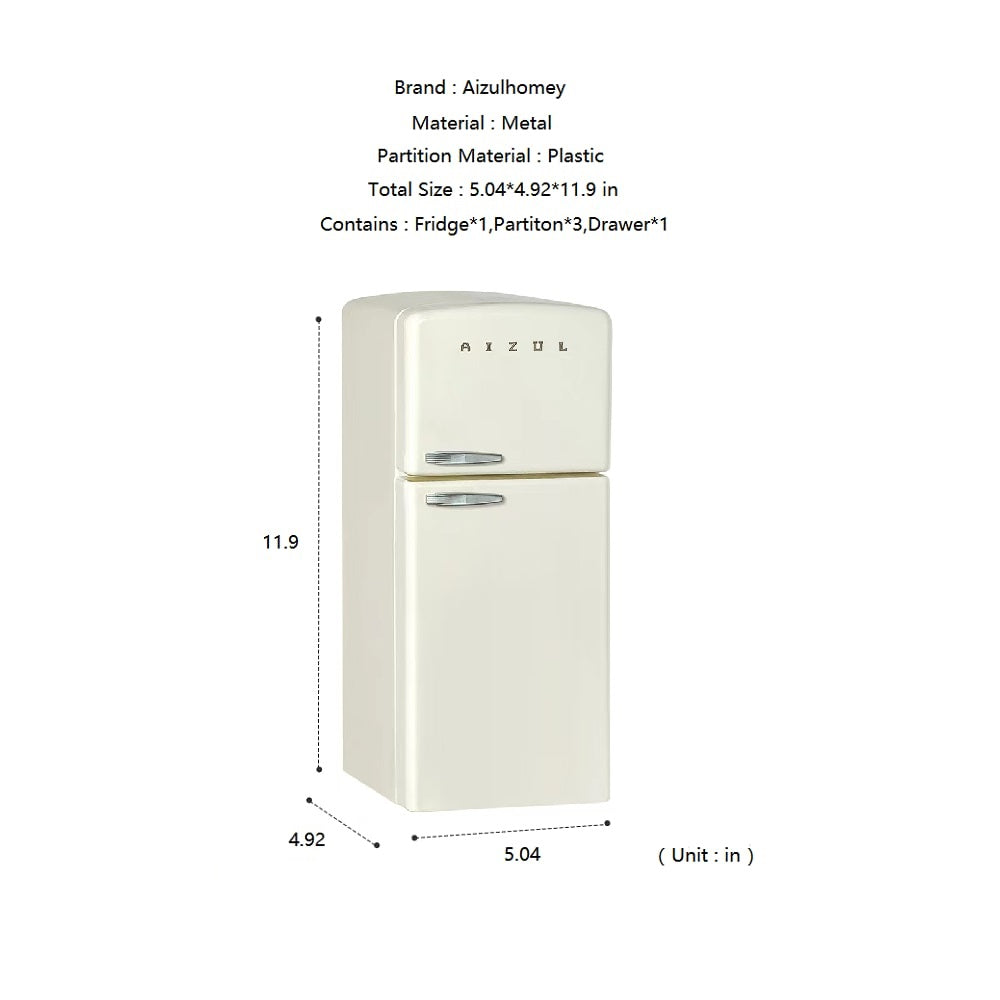 冷蔵庫ドールハウス - イエロー&amp;ホワイト 1/6スケール ドールハウス ミニチュア