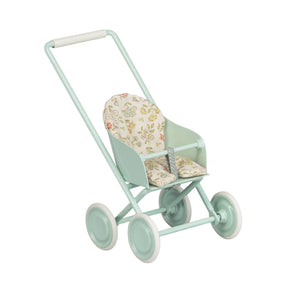 Baby's Stroller Dollhouse -Mint Green 1/6 Scale for 1/12 Dolls Dollhouse Miniature