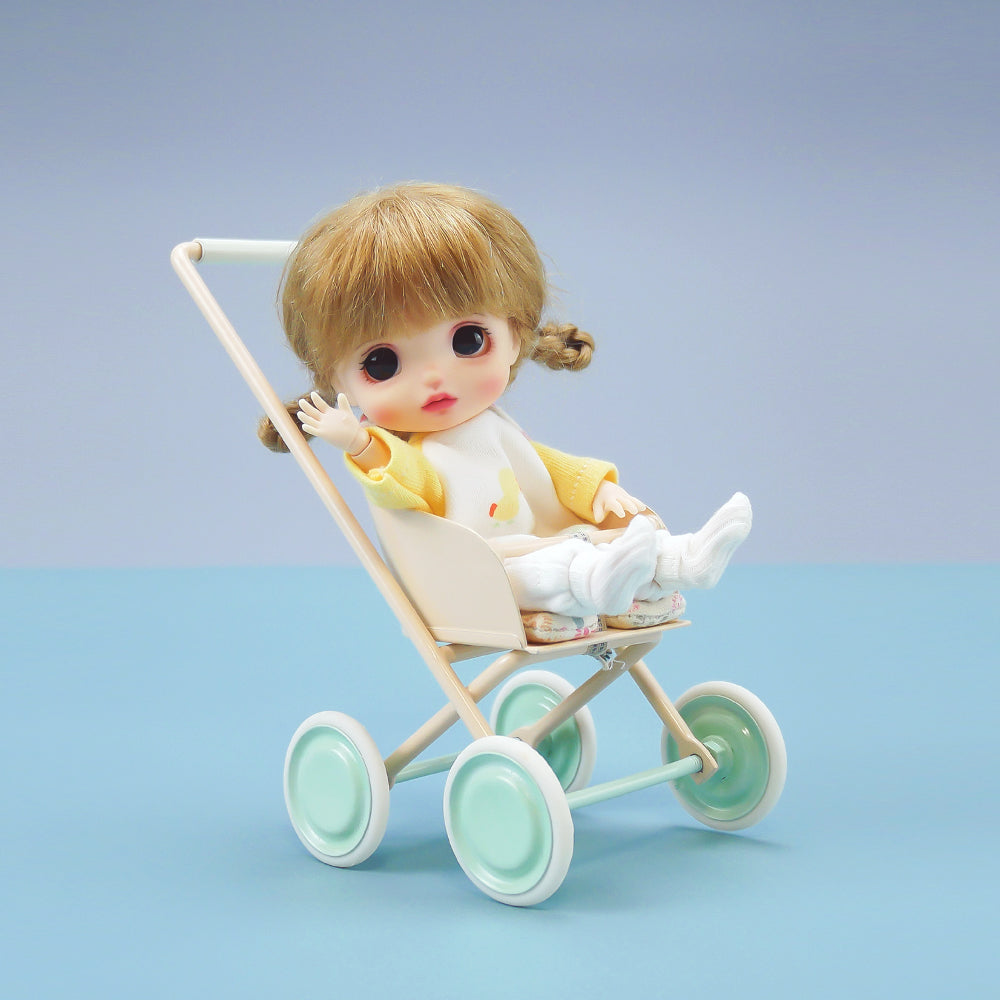 Baby's Stroller Dollhouse -White 1/6 Scale for 1/12 Dolls Dollhouse Miniature
