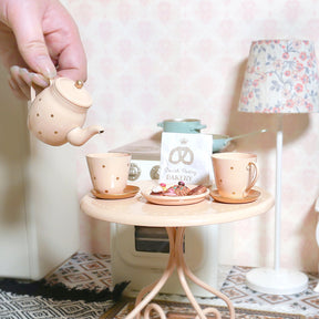 Tea Pot Set 7 pcs Dollhouse  - Aqua 1/6 Scale Dollhouse Miniature