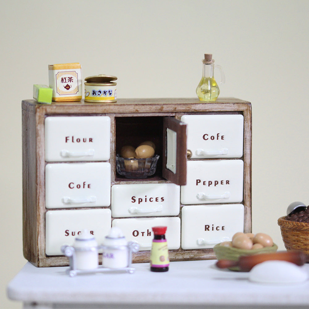 Vintage Spice Cabinet Dollhouse Antler Brown 1 6 Scale Dollhouse Min