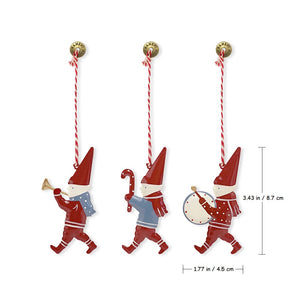 2022 Christmas Ornaments - Pixie Set 3 Pcs Metal Double Sided Crafts
