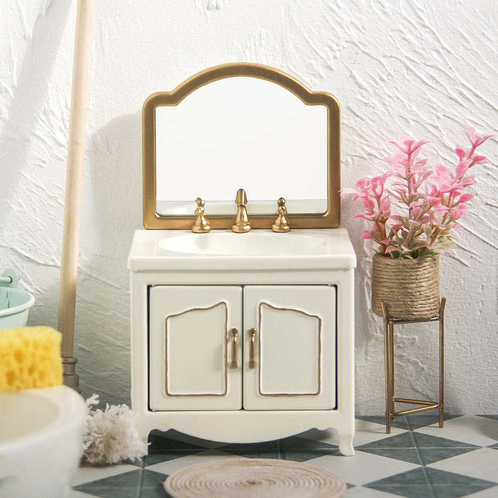 Bathroom Sink Dollhouse -White 1/12 Scale Dollhouse Miniature