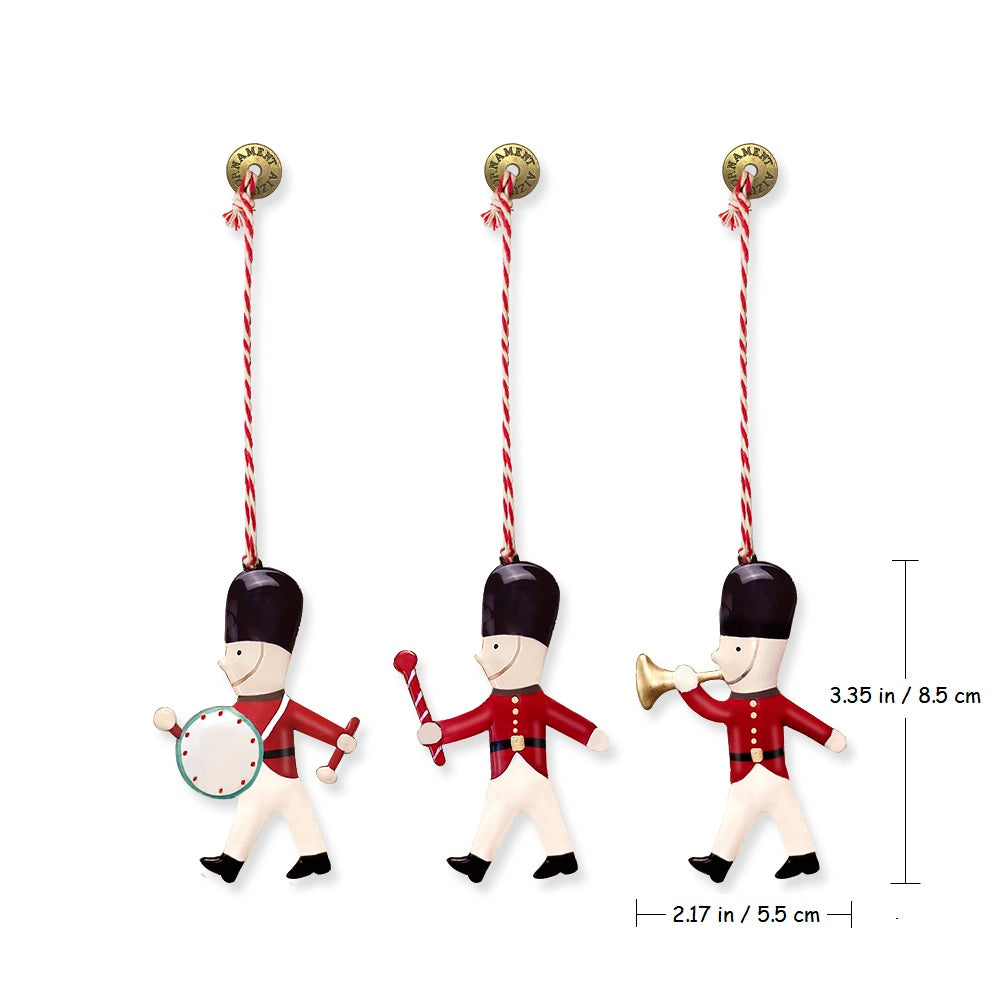 2022 Christmas Ornaments - Soldier Set 3 Pcs Metal Double Sided Crafts