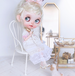 Romantic Chair Dollhouse -White 1/6 Scale Dollhouse Miniature