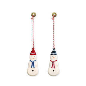 2022 Christmas Ornaments - Snowman Set 2 Pcs Metal Double Sided Crafts