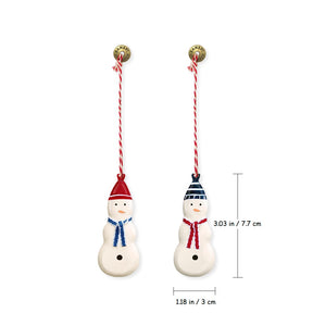 2022 Christmas Ornaments - Snowman Set 2 Pcs Metal Double Sided Crafts
