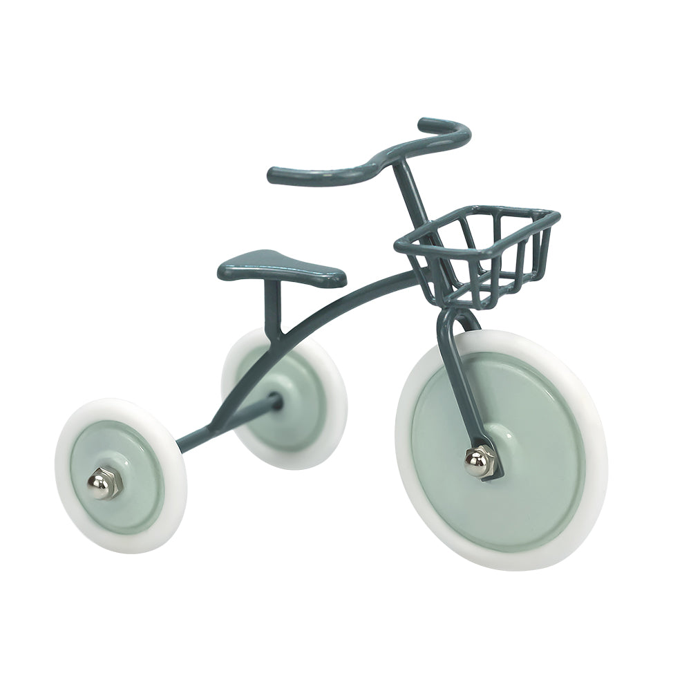 Décoration TRICYCLE ROUGE avec panier / Modèle de vélo ancien / Jouet en métal vintage / Objet de collection classique / Idée cadeau